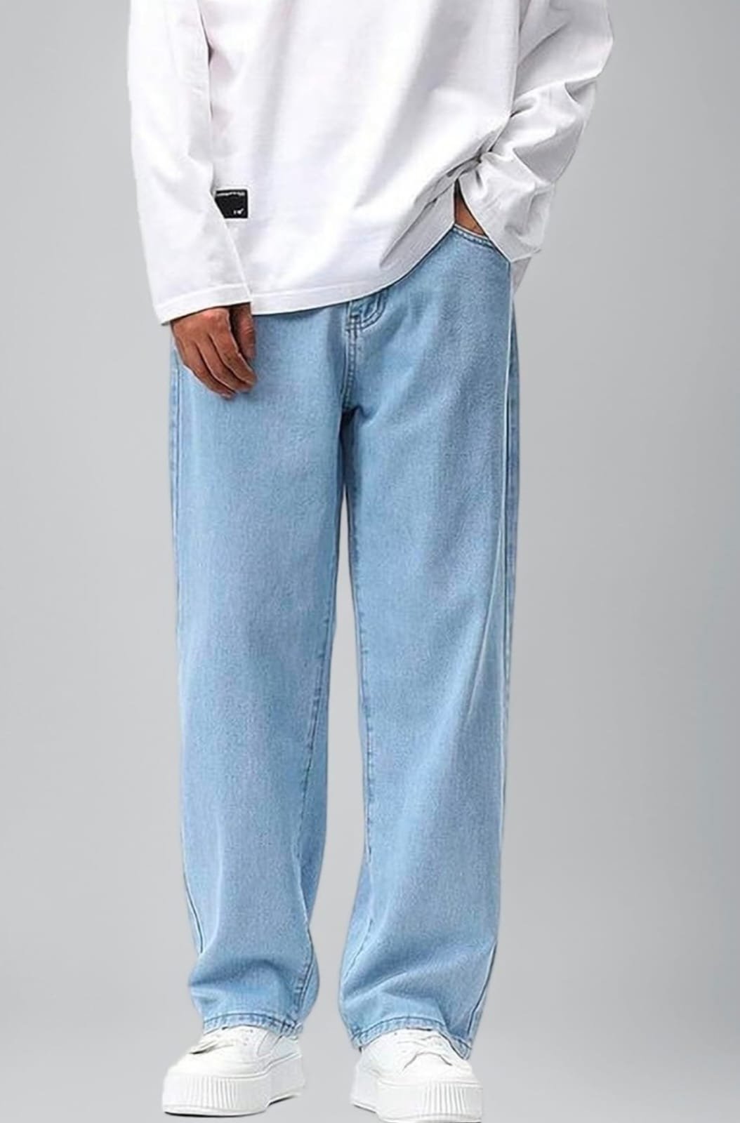 4 pocket blue baggy jeans denim - Image 3